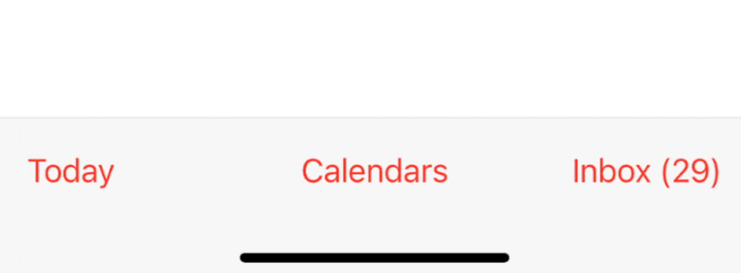 iPhone Calendar App showing Calendars button - Step 2 of iOS calendar subscription setup