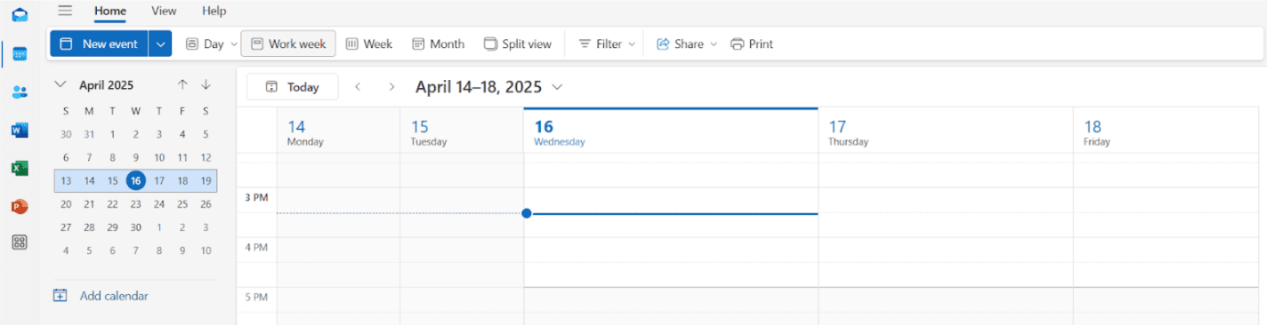 Add calendar in Outlook.com sidebar